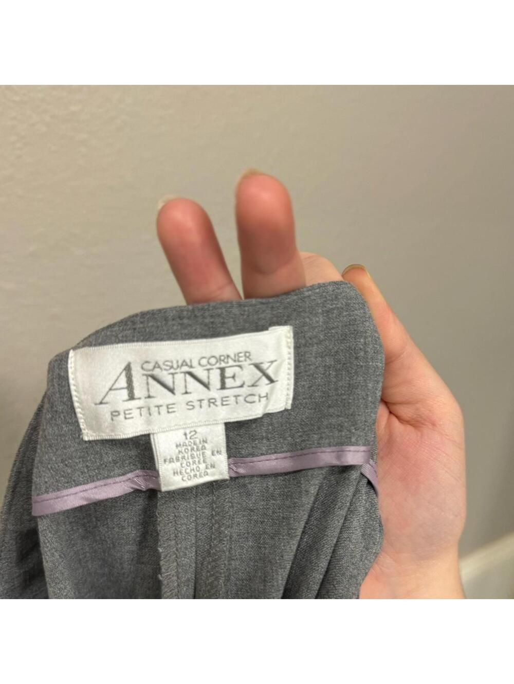 NWT Vintage 90s Casual Corner Gray High Waisted Dress Pants Trouser 12P - Picture 3 of 4